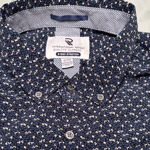 International Report Men's Navy Floral Button Down Shirt